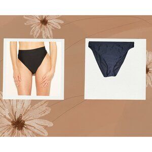 Shade & Shore Black Low Coverage Cheeky Bikini Bottoms Nylon/Spandex XL Swimwear